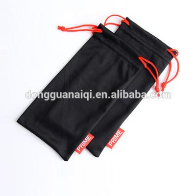 China Custom Eco-Friendly Black Velvet Soft 100% Microfiber Glasses Bag for sale