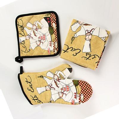 China Custom Printed Silicone Oven Gloves And Pot Holders Printed for sale