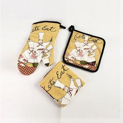 China Printed Customized Printed Heat Resistant Oven Gloves for sale