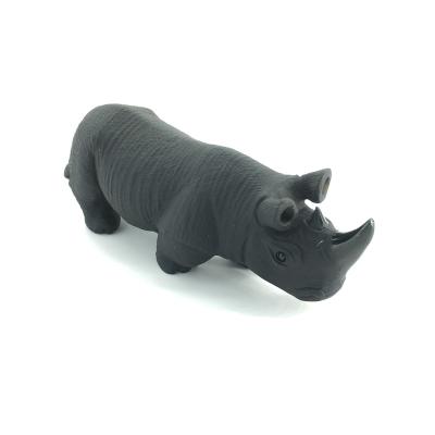 China Wholesale Natural Black Obsidian Crystal Quartz Animals Crafts Rhinoceros From China For Home Decoration for sale