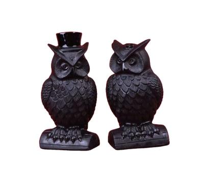 China China Wholesale Natural Crystal Gemstone Obsidian Carving Animal Crystal Owls for sale