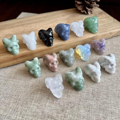 China China Natural Animal Mini Antelope Crystal Hand Carved Crystal Skulls for sale