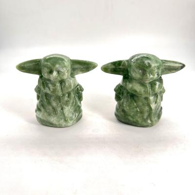 China China Natural Crystal Hand Carved Carving Quartz Crystal Yoda Crafts for sale