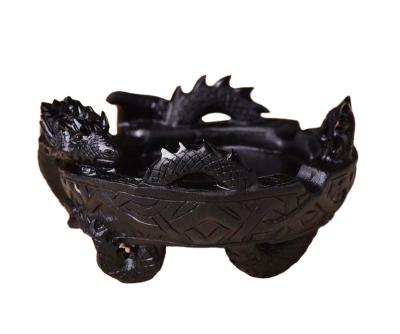 China Natural Unique Dragon Carving Crystal China Obsidian Crystal Ashtray for sale