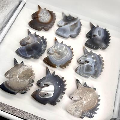 China China High Quality Natural Unique Crafts Product Crystal Agate Geode Unicorn for sale