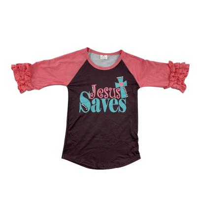 China Viable Boutique Hot Kids Clothes Except Jesus Pink and Black Kids T-Shirt for sale