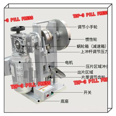 China THDP-3 Electric Small Tablet Press Machine Single Punch For Rectangle Tablet for sale