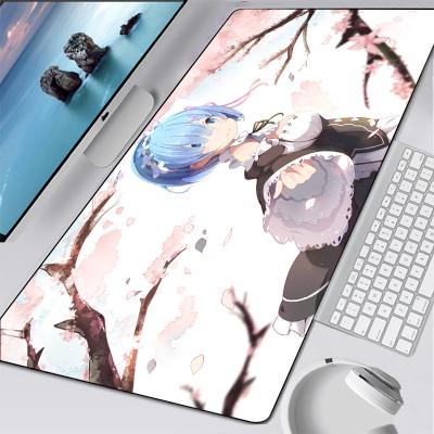 China Cute Anti-Slip Mat Locking Edge Mousepad Large Cute Amine Mouse Pad Large Desk Mat for sale