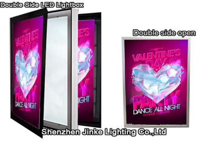 China Silver Double Sided Poster Frame Scrolling Light Box Menu Board CE / ROHS for sale