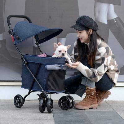 China Durable Portable Folding Lightweight Travel Carts Cart Pet Puppies Gear Strollers For Small Dogs Cats for sale