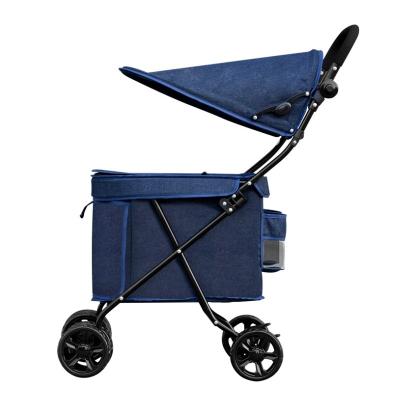 China Durable Cheap Portable Folding Pet Cat Lightweight Dog Cart Travel Carts Stroller For Small Dogs for sale