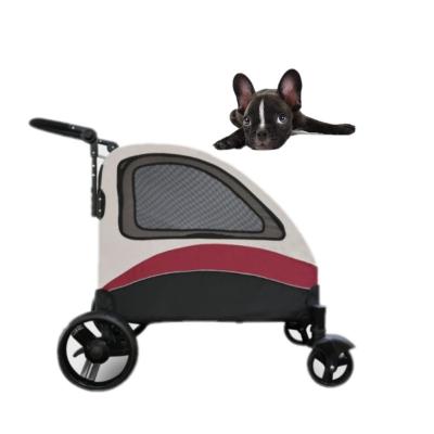 China Sustainable Custom 4 Wheels Pet Carts Large & Medium Dogs Deluxe Folding Carrier Pet Cart Stroller For Cats And Dogs for sale