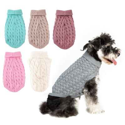 China Viable Classic Turtle Neck Warm Dog Winter Sweater Knitwear For Dog Winter Knit Pet Clothes Outwear for sale