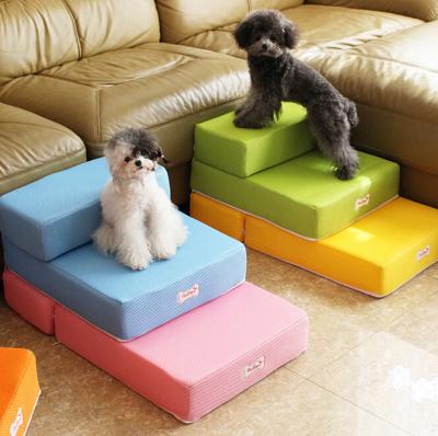 China Viable Mesh Folding Dog Stairs For Bed Pet Steps Wholesale Pet Accessories for sale