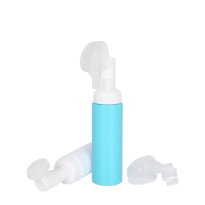 China BEAUTY PACKAGING Conveniently Using Foamer Pump Bottle With Silicone Brush 50ml 70ml Capacity Plastic Cosmetic Foaming Bottle Conatiner for sale