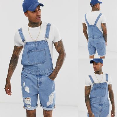 China Men's Breathable Retro Denim Customized Logo Oversized Blue Jeans Men Overalls for sale