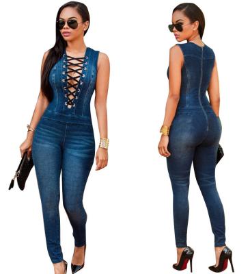 China European and American New Style Summer High Waist Denim Plus Size Slimming Lady Plus Size Slimming Overalls Women Stretch Jeans for sale