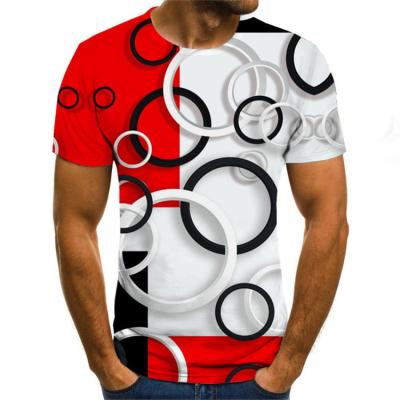 China Sustainable Summer New 3 D Digital Printing Round Collar Casual Sports Loose Mens T Shirts for sale