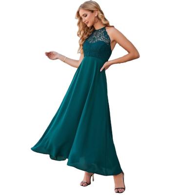 China New O Neck Sleeveless Anti-Static Lace Summer Big Swing Plus Size Women's Long Dresses for sale