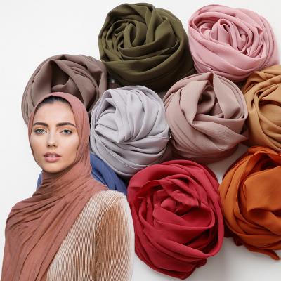 China Bubble Chiffon Hijab Scarf Women Fashion Simple Wrap Chiffon Scarf Women Hijab Factory Supplier New for sale