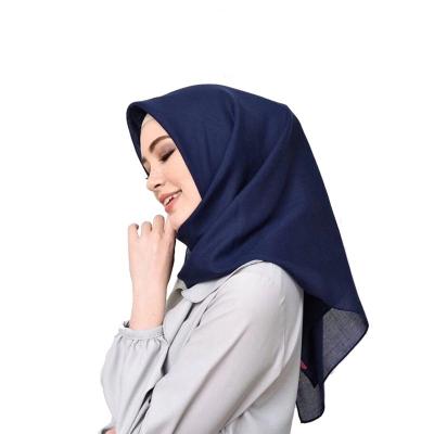 China Cotton Viscose Hijab Square Scarves 110*110cm Solid Color High Quality Cotton Hijab Square Scarves Viscous Head Scarf 110*110cm for sale