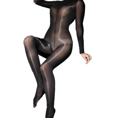 China Nylon plus size one piece sexy ultra shiny frisky fixation transparent nude women girl lady full body stocking bodystocking for sale