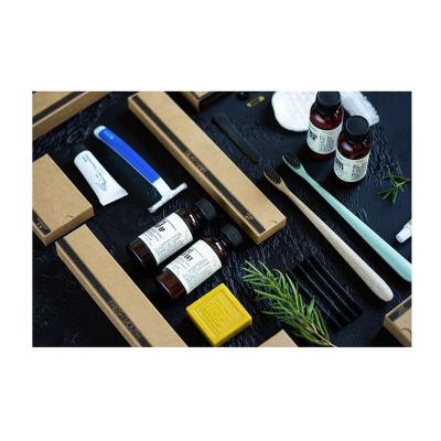 China Wholesale High Quality Eco Friendly Black And White Home Hotel Spa Hotel Amenities Moving Set for sale