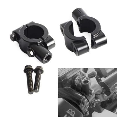 China Aluminum Alloy 2 Pcs Motorcycle Handle Bar Mirror Mount Bracket Rearview Handlebar Mirror Clamp For Kawasaki Suzuki BMW and many other models for sale