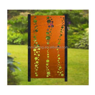 China Easily Assembled Custom Garden Privacy Screens Outdoor Corten Steel Planter Laser Cut Metal Fence Panel for sale