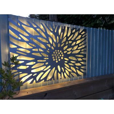 China Easily Assembled Garden Decor Laser Cut Metal Screen Panels Outdoor Wall Art for sale