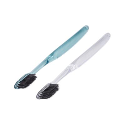 China Factory OEM Disposable Plastic Handle Supermarket Transparent Clear Toothbrush Tapered Bristle for sale