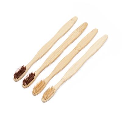 China Free Sample Biodegradable 100% Bamboo Dent Brush A Family Organic Bamboo Toothbrush Disposable With Private Label for sale