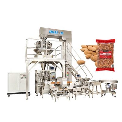 China Food sunflower seed grain peanut bag peanut pastic sealing automatic weighing filling packaging machine with multihead weigher for sale