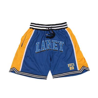 China Wholesale custom men's quick-drying embroidery logo basketball sports shorts polyester mesh basketball antibacterial shorts men's shorts for sale