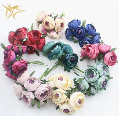 China Factory Direct Artificial Silk Flower Heads Mounted DIY Handmade Decorative Bud Wall for sale