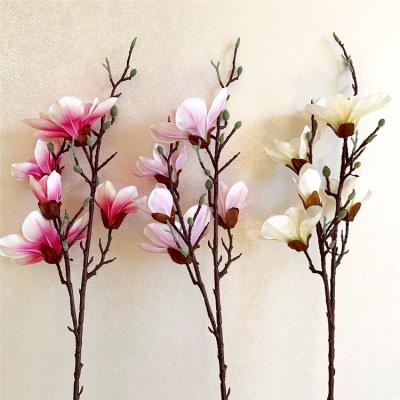 China High End Wedding Ceremony DIY Party Real Touch PVC Big Quality Magnolia Flower Outdoor Stage Decorations for sale