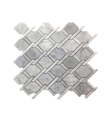 China Gray Diamond Parquet Tiles Marble Mosaic for sale