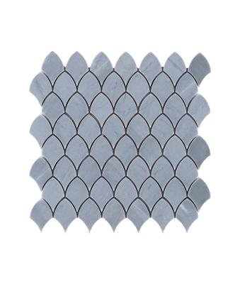 China Parquet Hot Sale Blue Fish Scale Stone Marble Mosaic Slabs for sale