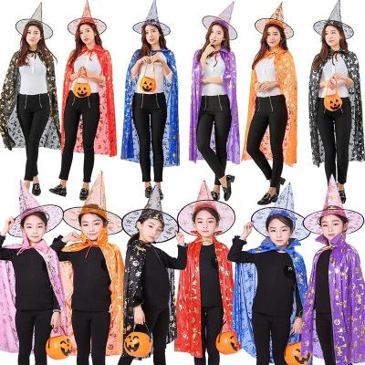 China Witch Cosplay Suits Halloween Costumes Kids Adult Wizard Cloak Carnival Parent-child Unisex Party Cosplay Props Witch Cape With Hat for sale