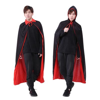 China Polyester Halloween Double Sided Vampire Cloak Cape Party Cosplay Costume Death Devil Witch Hooded Cloak for sale