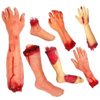 China Festival Party Decoration Halloween Fake Blood Hand Feet Arm Leg Fingers Scary Split Heart for Haunted House Halloween Party Decorations Supplies for sale