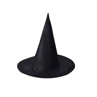 China Wholesale Black Costume Party Hat Witch Hat Halloween Costume Accessory Magician Pointed Wizard Hat Holiday Party for sale