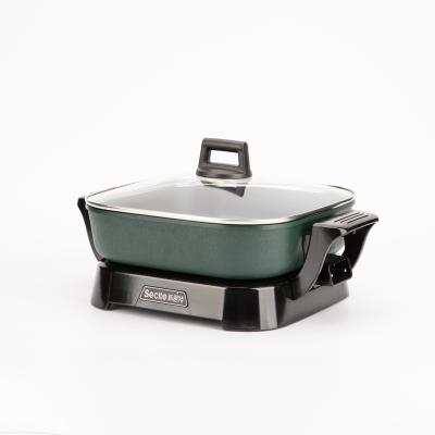 China Household hot sale quality square 30cm barbecue grill detachable electric cooking pan for sale