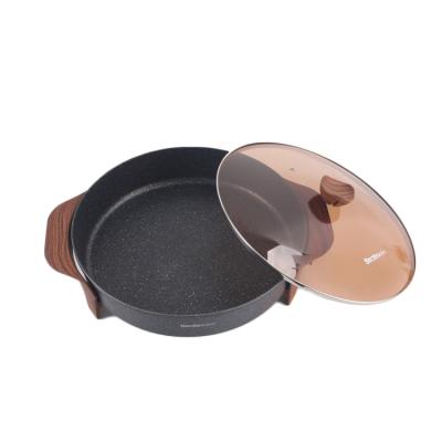 China Household 40cm Round CE Multi Mood Glass Frying Electric Hot Pot Pizza Pan for sale