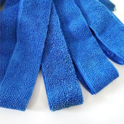 China Quick Drying 2.5cm Warp Microfiber Towel Knitting Fabric For Mop, Microfiber Stripe Mop Cloth Roll for sale