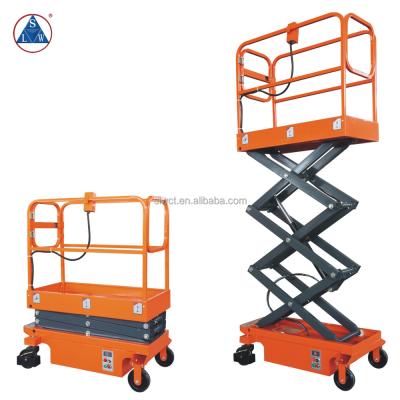 China Hotels 200kg DC Powered Electric Mini Scissor Man Lift for sale