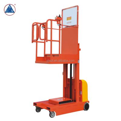 China Mobile Semi Electric Hotels Vertical Aluminum Material Aerial Order Picker for sale