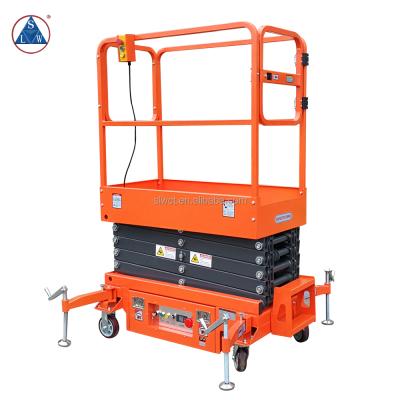 China Building Material Shops 300kg Small Portable Battery Operated Scissor Lift Platform for sale