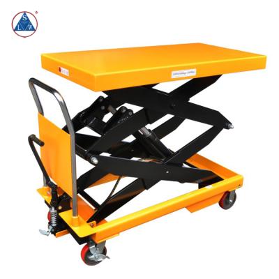 China Hydraulic Hand Lift Platform Manual Small Lift Table Hotels Car Forklift for sale