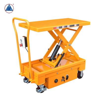 China Mini Small Portable Hydraulic Battery Operated Semi Electric Hotels Scissor Lift Table For Lifting Goods for sale